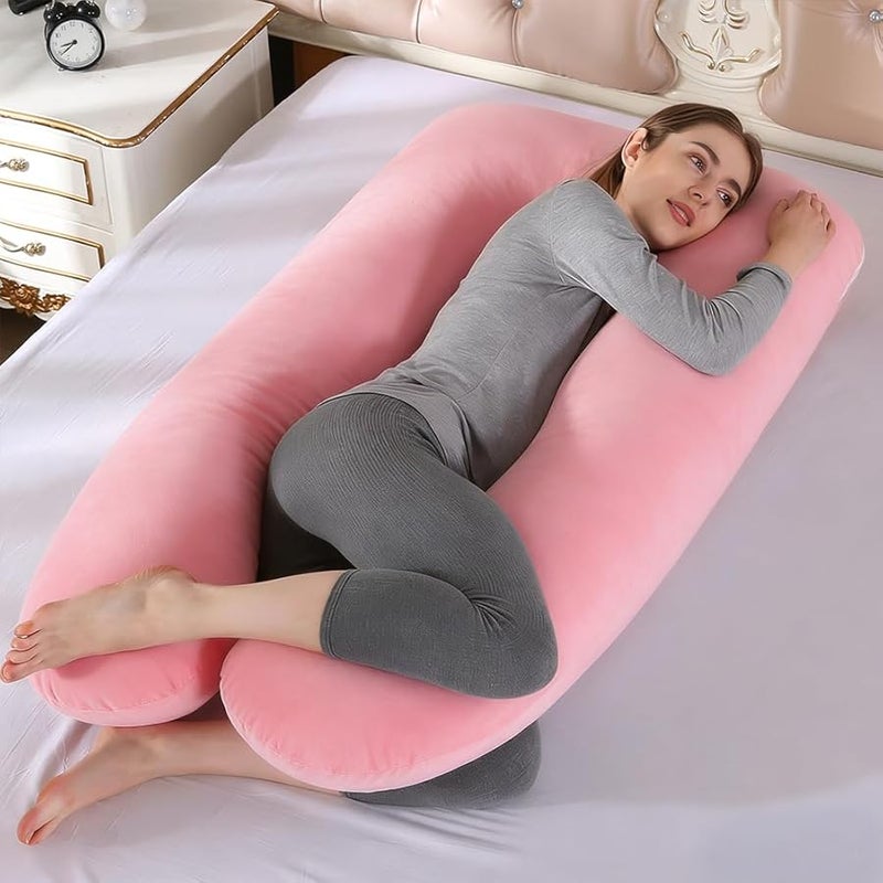 وسادة الحمل على شكل حرف U لدعم الجسم بالكامل أثناء الحمل مع غطاء قابل للإزالة - Image 3